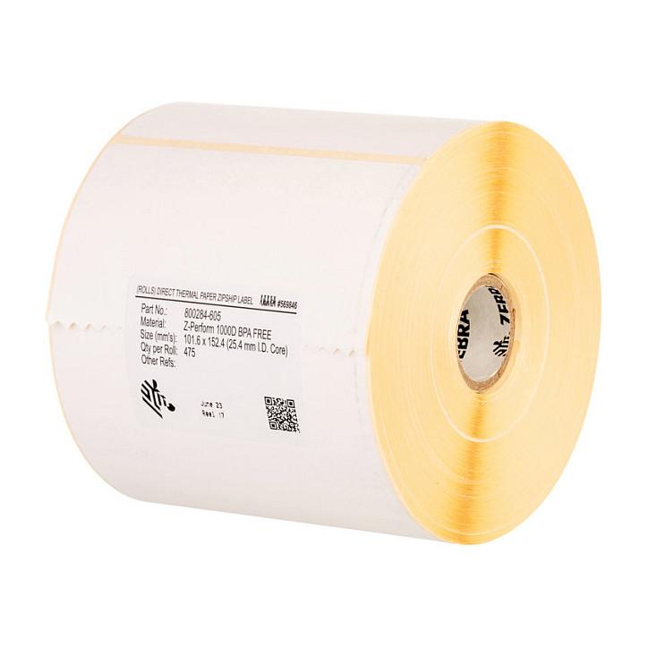 Etiketa Zebra Z-Perform 1000T / 10.2 x 6.4 cm / Vetëngjitëse / 2220 etiketa për rul – Bardhë