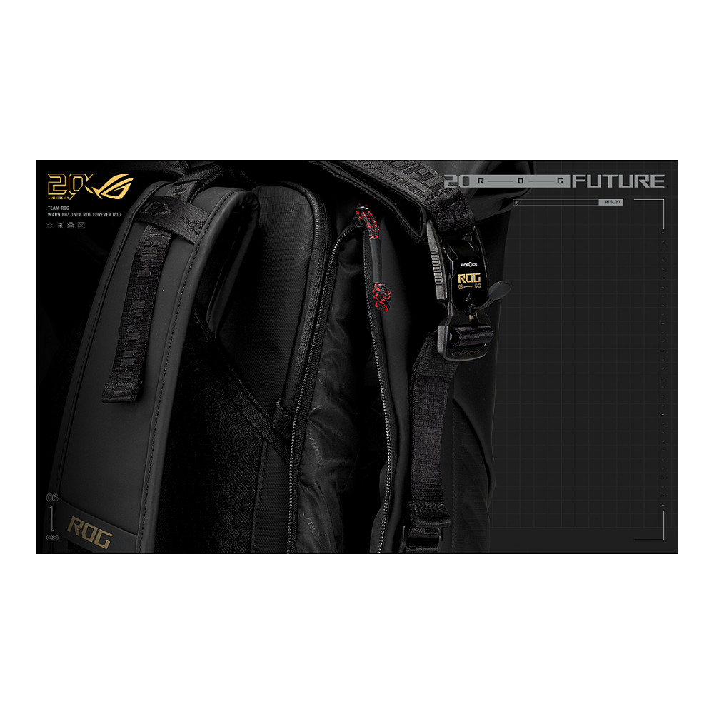 Çantë ASUS ROG SLASH Edition 20 / 18" / 26L / Roll-Top / FIDLOCK / Water-Repellent - Zezë - 20