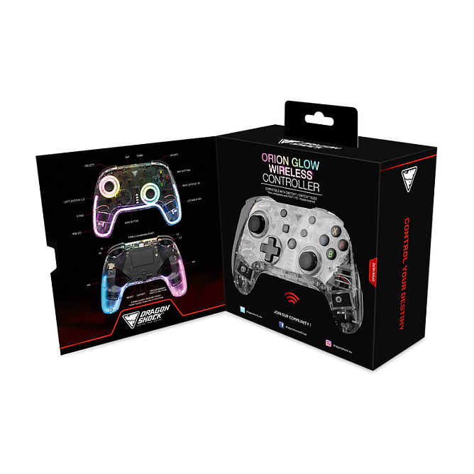 Kontroller Nintendo Dragonshock Orion Glow Wireless RGB Switch – Zezë - 7