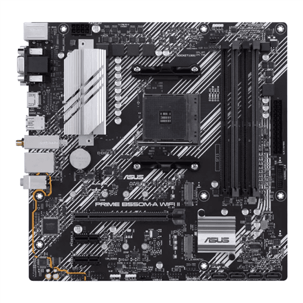 Motherboard SUS PRIME B550M-A WIFI II, AMD AM4, B550, DDR4, Micro-ATX, Wi-Fi 6, Bluetooth 5.2, 1Gb Ethernet, PCIe 4.0