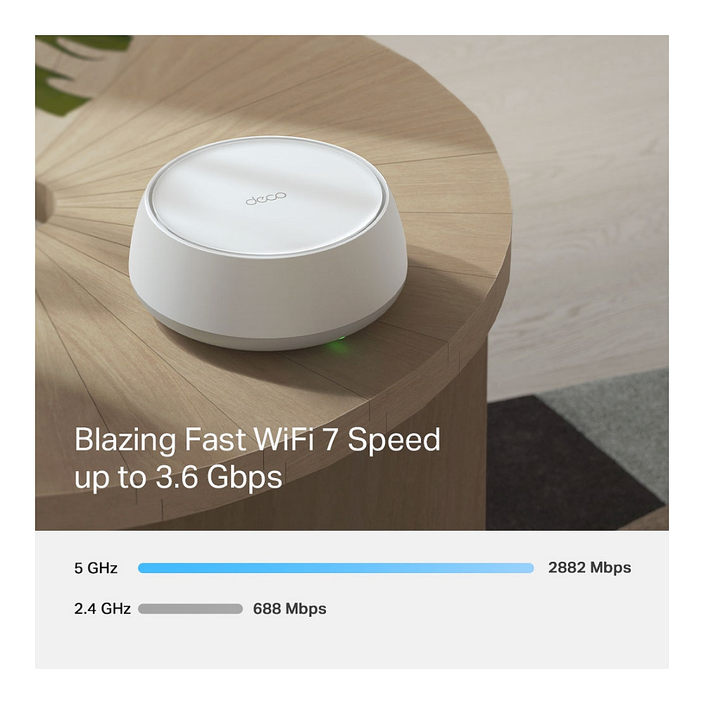 TP-Link Deco BE22 (3-Pack) BE3600 Wi-Fi 7 Mesh – Dual-Band, 2882Mbps 5GHz + 688Mbps 2.4GHz - 4