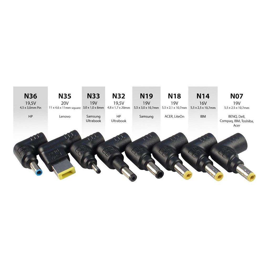 Adapter Inter-Tech Argus NB-90SA / 90W / Universal Notebook / 8 Maja / USB – Zezë - 7