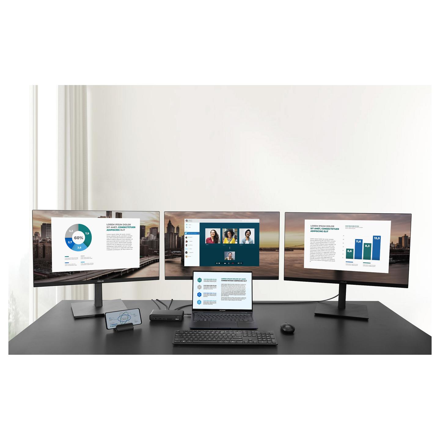 Docking Station ASUS DC300, 3× Video, HDMI 2.0, DisplayPort 1.4, USB-C, USB-A, Gigabit Ethernet, SD, PD 90 W – Zezë - 13