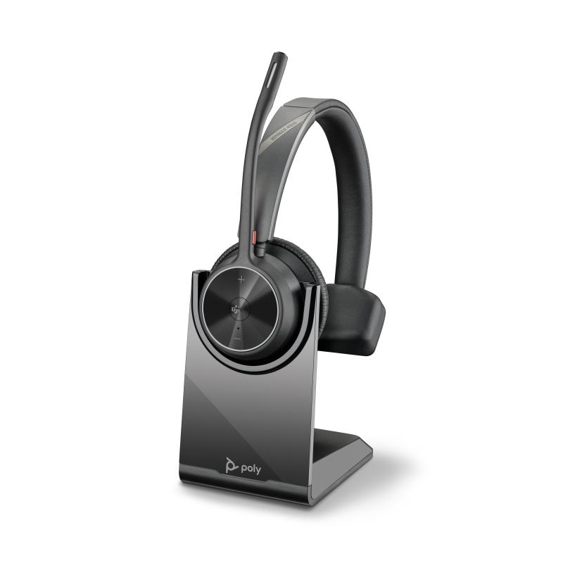 Kufje pa kabllo Poly Voyager 4310-M / Bluetooth 5.2 / Noise-Canceling / On-Ear / 2 Mikrofona / Stacion Karikimi - Zezë