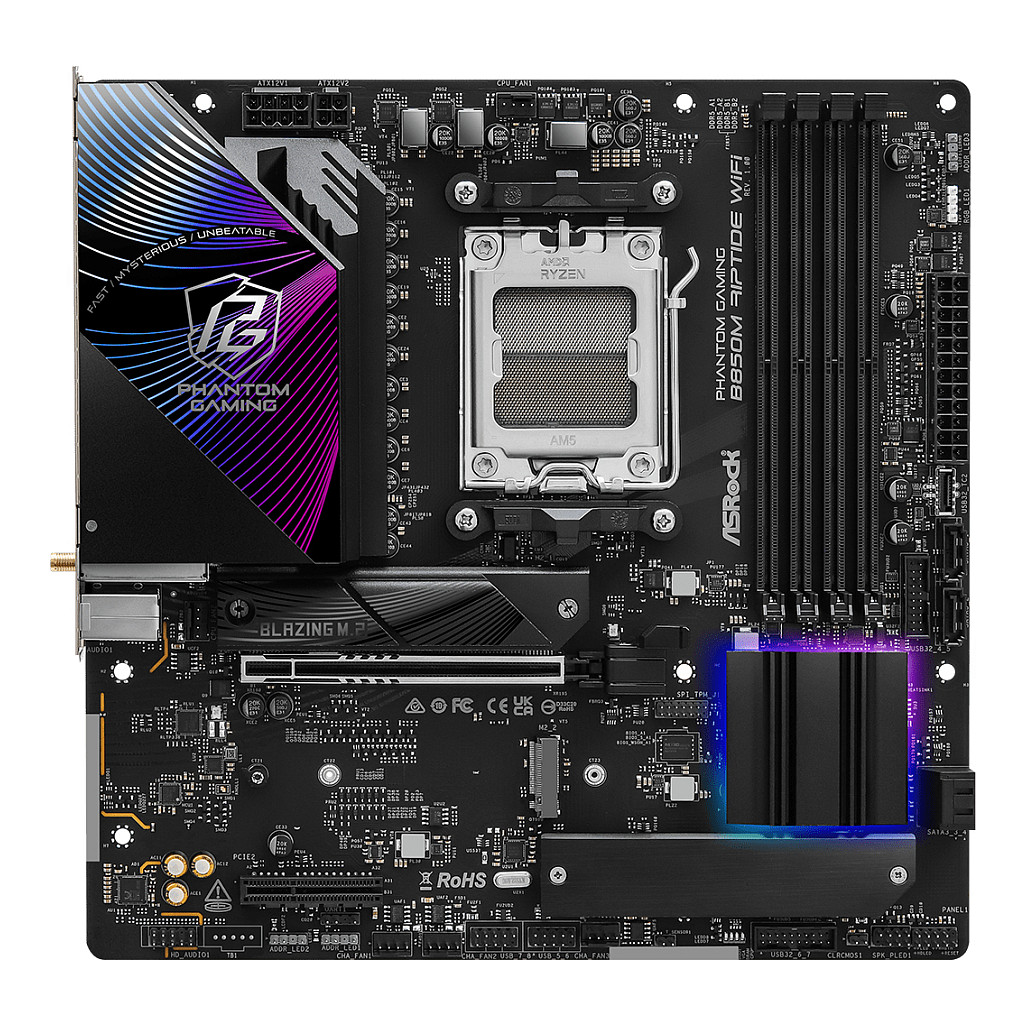 Pllakë Amë ASRock B850M Riptide WiFi AM5 mATX HDMI/DP DDR5 - 3