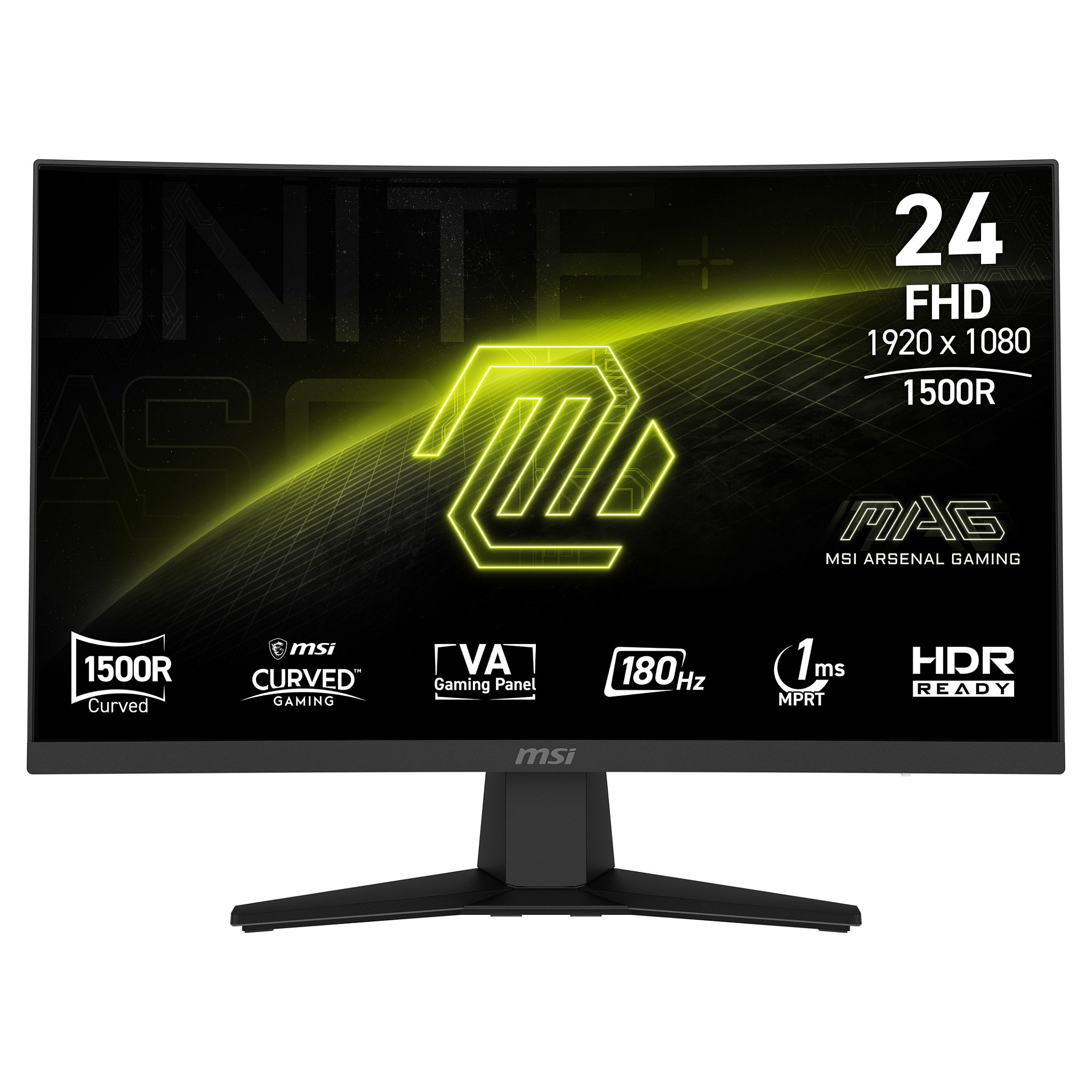 Monitor Gaming MSI MAG 244C / 23.6" / Full HD VA Curved/ 180Hz / 1ms / HDMI+DP - Zezë
