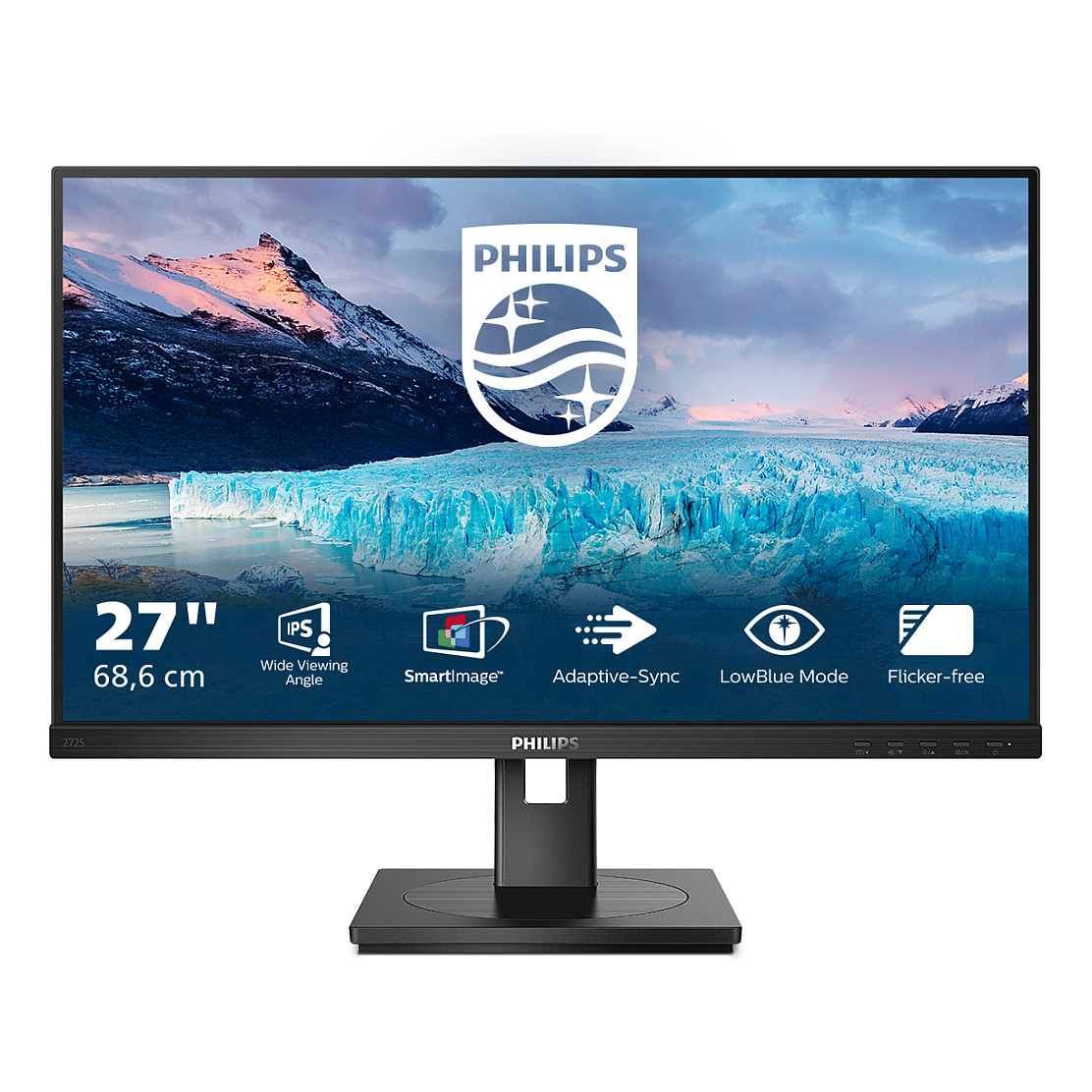 Monitor Philips 272S1M / 27″ / FHD IPS LCD / 75Hz / 4ms / VGA + DVI + HDMI + DP + USB Hub - Zezë - 1