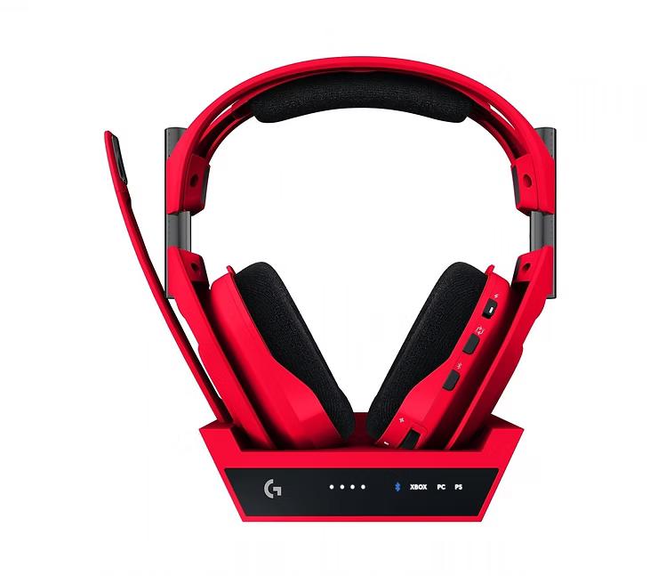 Kufje pa kabllo Logitech Astro A50 X, LIGHTSPEED, Bluetooth, 40mm, Mikrofon, Bazë Karikimi, HDMI 2.1 - Kuqe