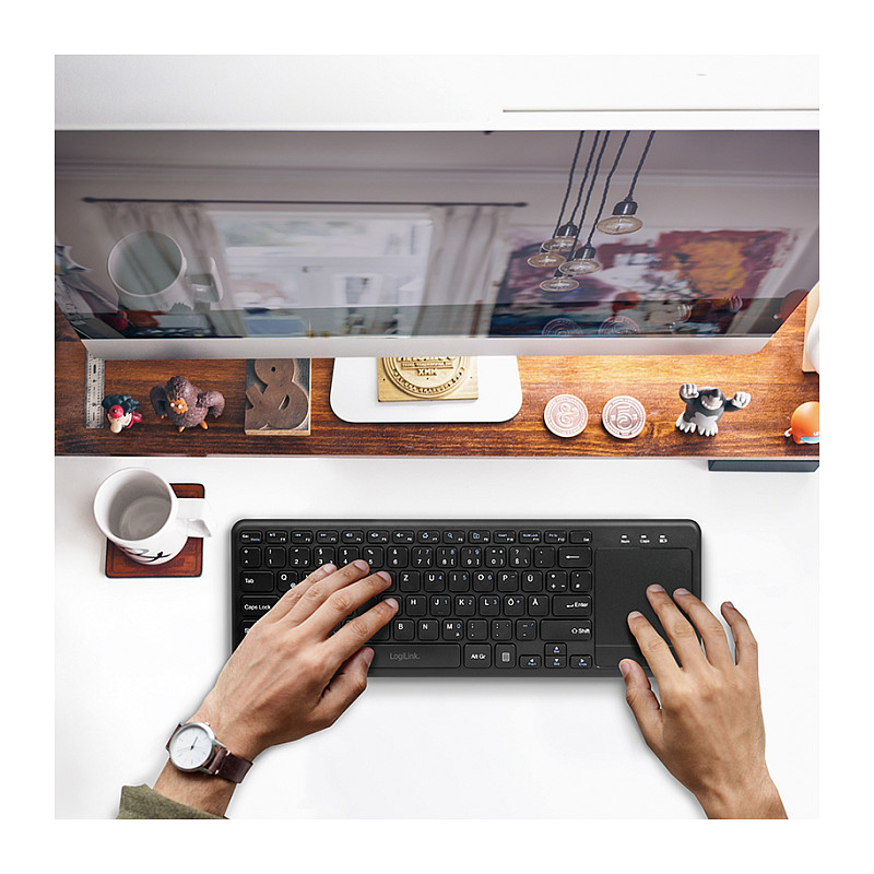 Tastierë pa kabllo LogiLink ID0188 / QWERTZ / Mini / RF Wireless - Zezë - 6