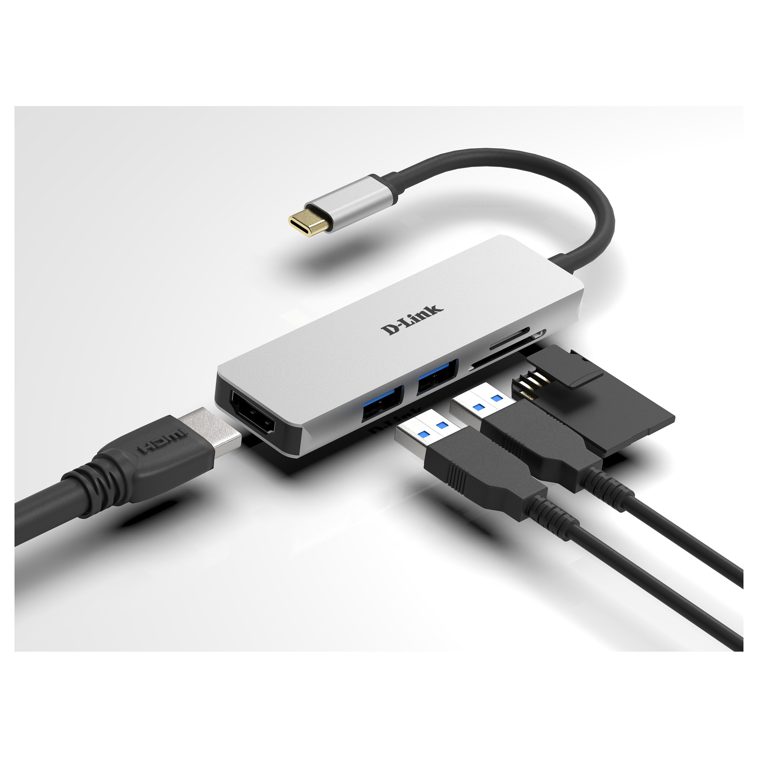 HUB USB‑C D‑Link DUB‑M530 / USB 3.0 / HDMI / Card Reader - 3