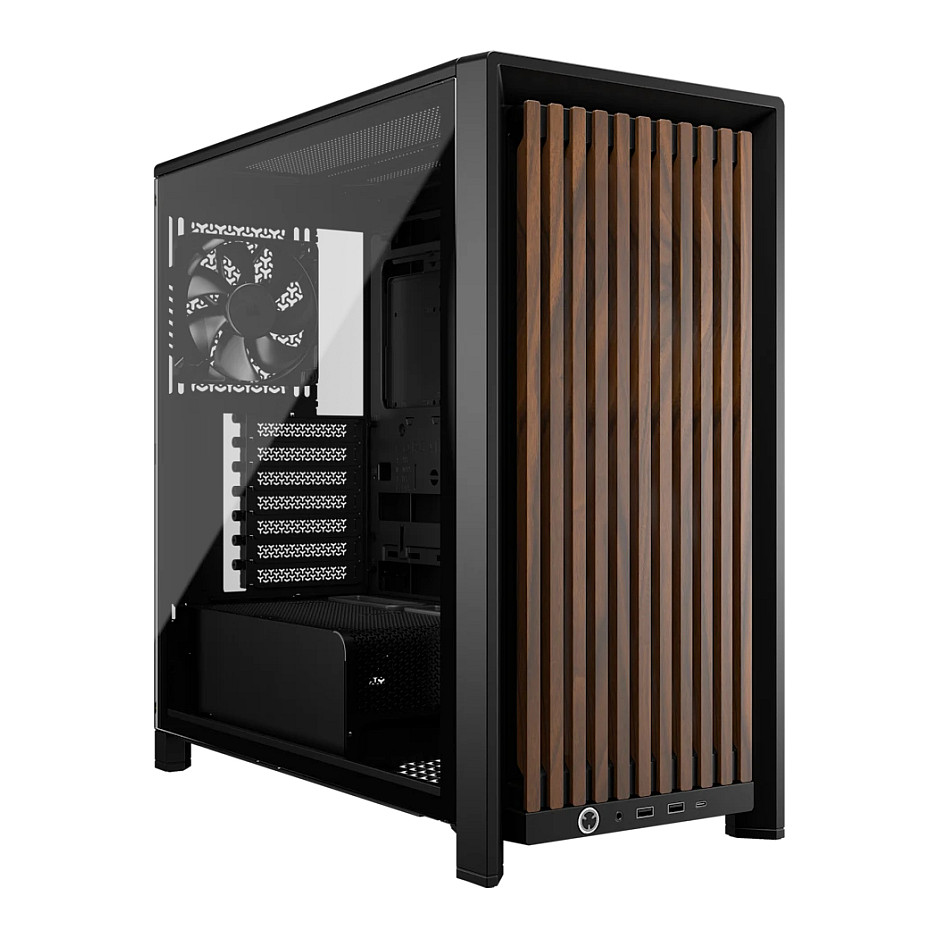 Kasë PC Corsair FRAME 4000D WOOD RS / Mid Tower / E-ATX / 3x 120mm + 1x 120mm RS Fan / Tempered Glass / Wood / 360mm Radiator - Zezë