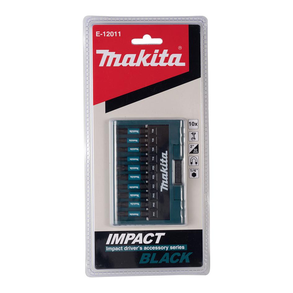 Set Majash Makita E-12011, 10 Copë, 50mm, PH1/PH2/PH3, PZ1/PZ2/PZ3, T15/T20/T25/T30 - Zezë - 3