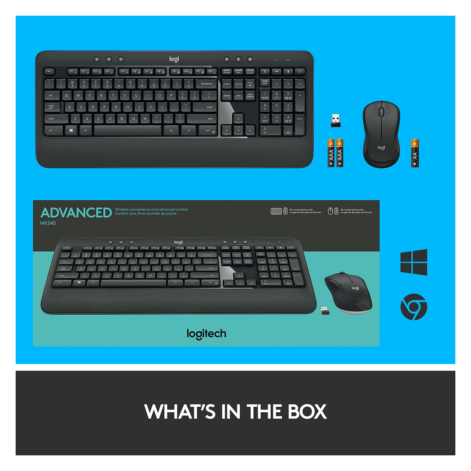 Combo (Tastierë & Maus) Logitech MK540 Advanced 2.4 GHz - 24