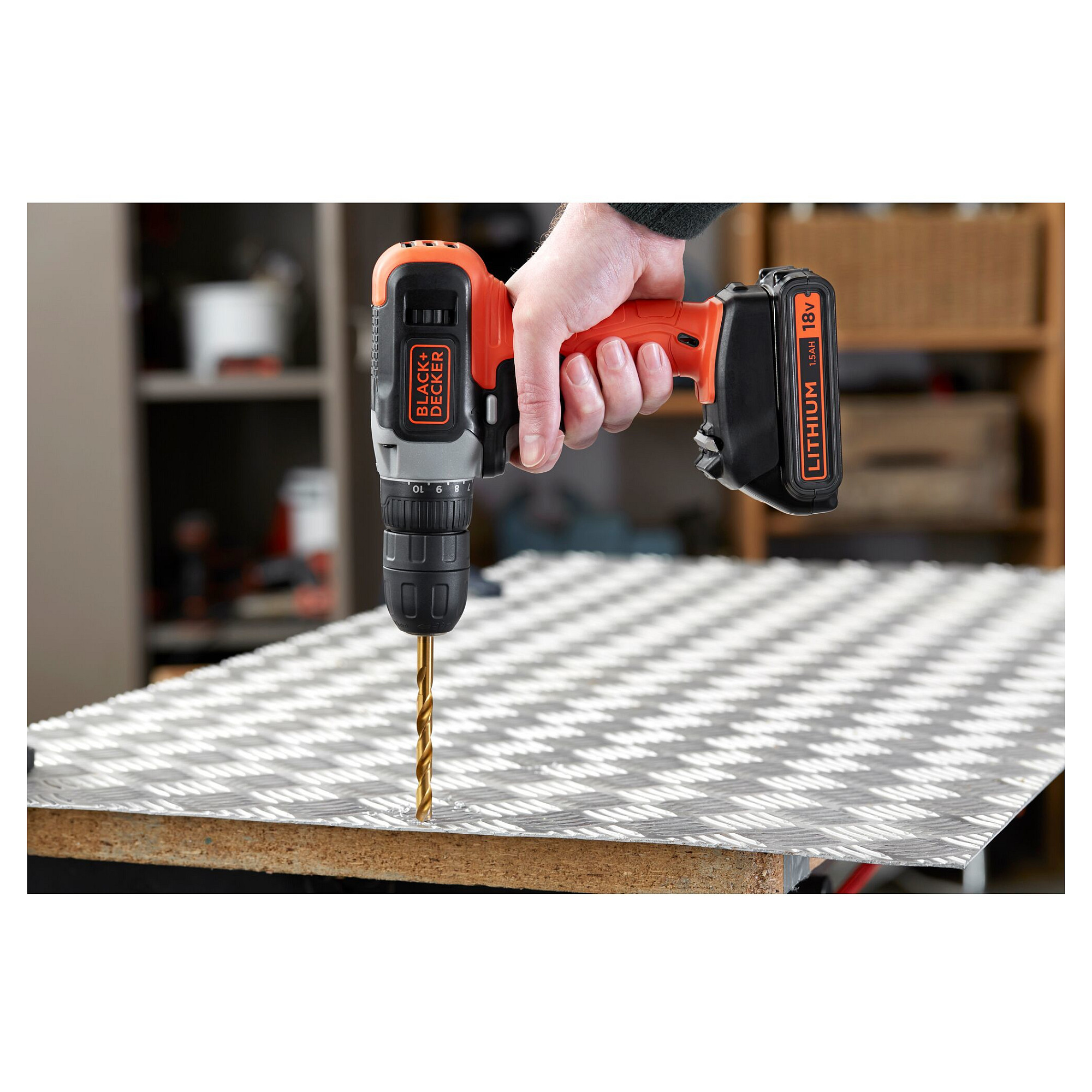 Black & Decker BCD001C1 18V Cordless Drill Driver - Bateri 1.5Ah - 5