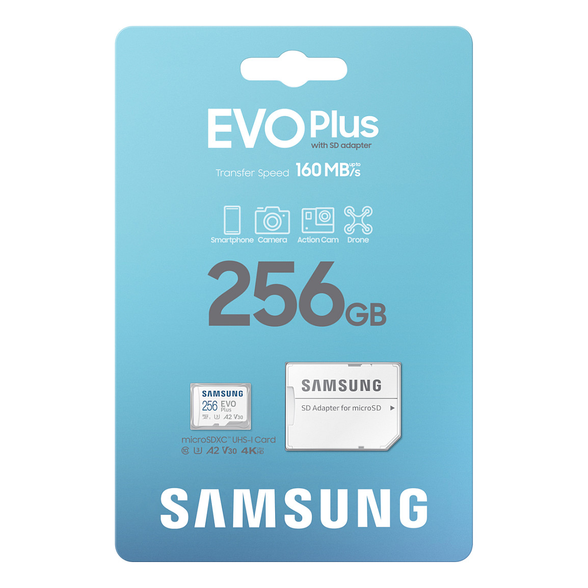 Kartë Memorie SD 256GB Samsung EVO PLUS microSDXC UHS-I U3 përfshirë adapterin SD - 7