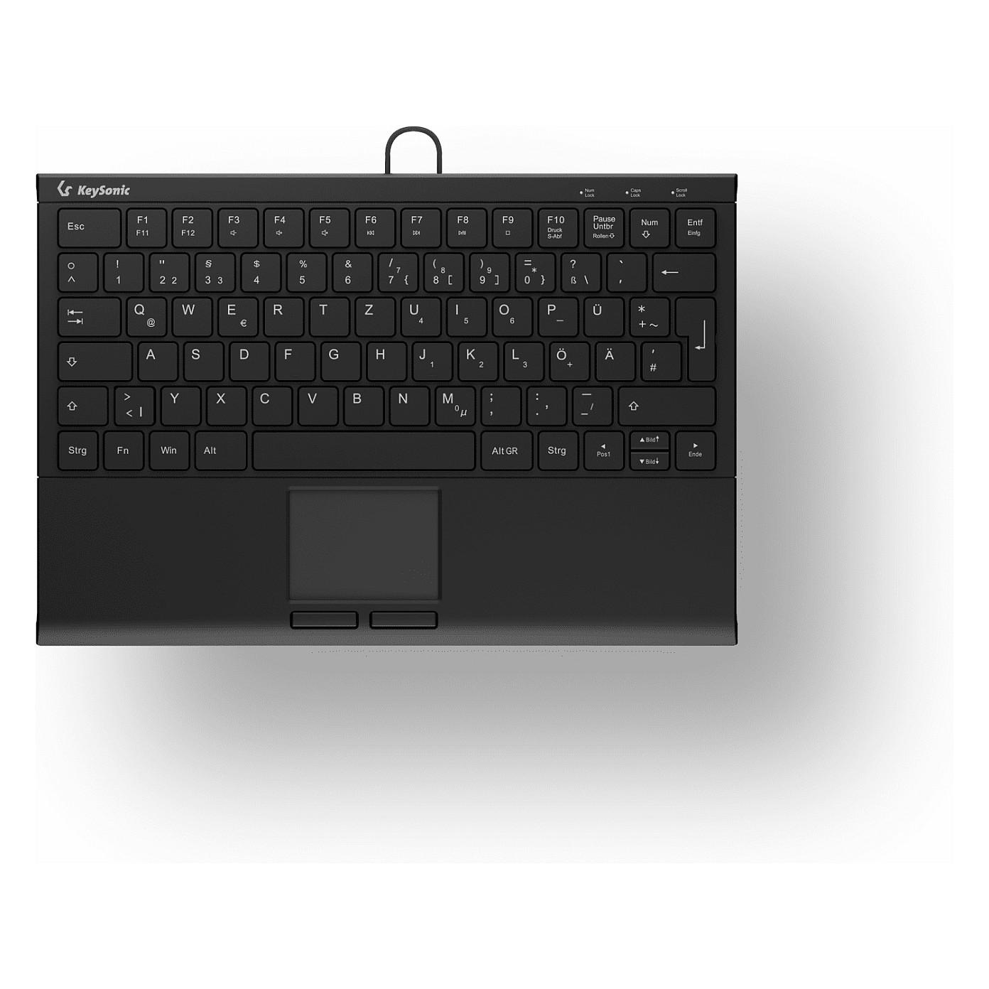 Tastierë me kabllo KeySonic KSK-5211ELU / USB / Tenkeyless / QWERTZ / German / 80 Çelësa / LED - Zezë