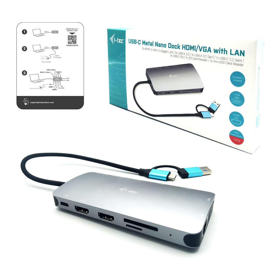 Docking Station D I-TEC USB 3.0 3X LCD NANO - 5