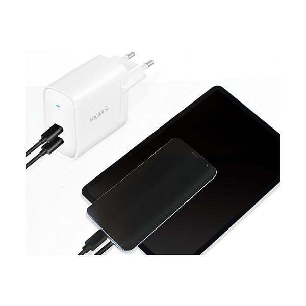 Karikues LogiLink PA0282 / 40W / 2x USB-C / GaN / PD / PPS / Fast Charging - Bardhë - 6