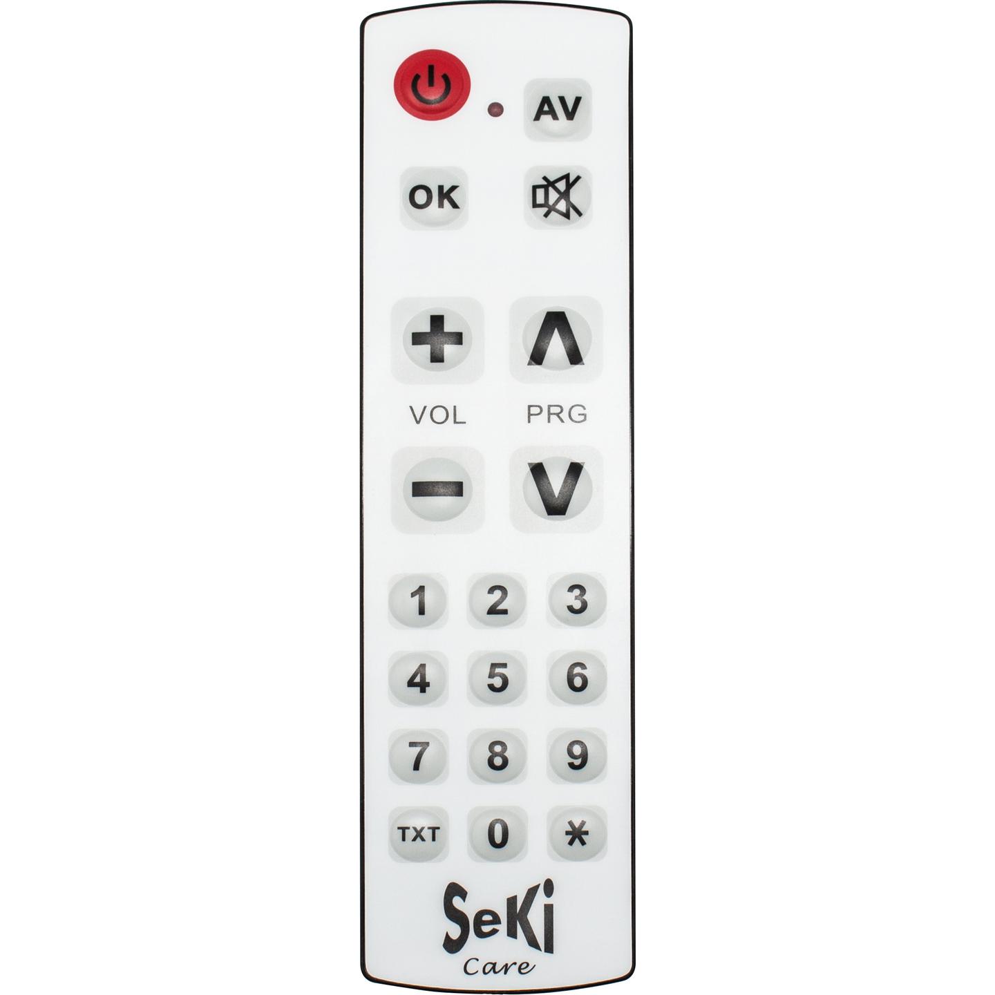 Telekomandë Universale SeKi Care, për 1 Pajisje, IR, Funksion Mësimi, 2× AA - Bardhë/Zezë