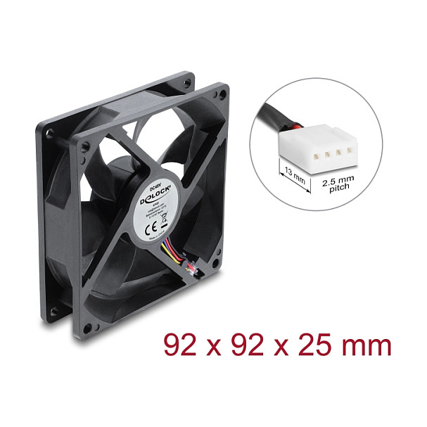 Ftohës për Kasë Delock / 92mm / 2900 RPM / PWM / Ball Bearing – Zezë