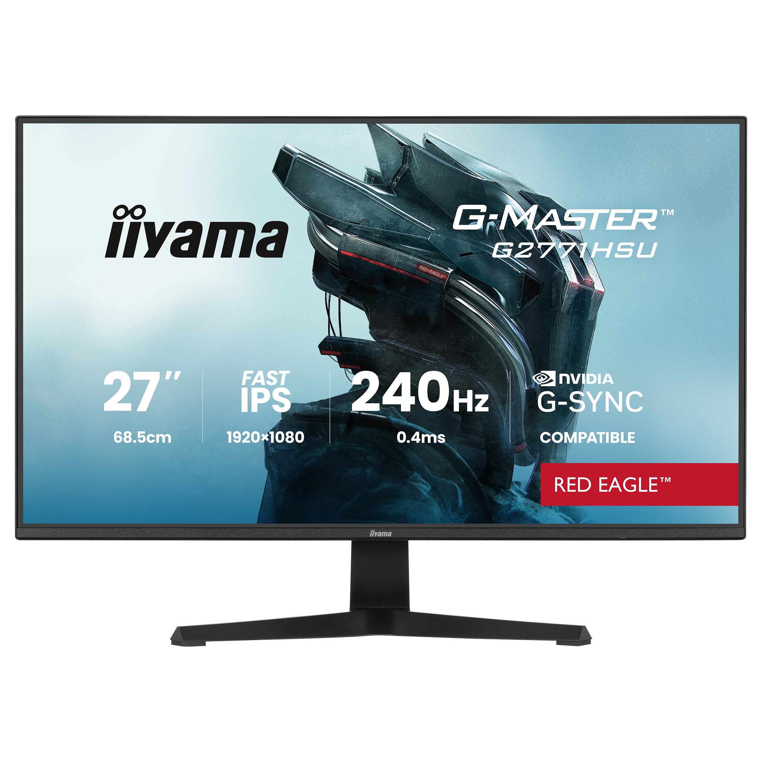 Monitor Gaming iiyama G-Master G2771HSU-B1 / 27"/ Full HD Fast IPS / 240 Hz / 0.4 ms / HDMI+USB+DP+HDCP - Zezë - 1