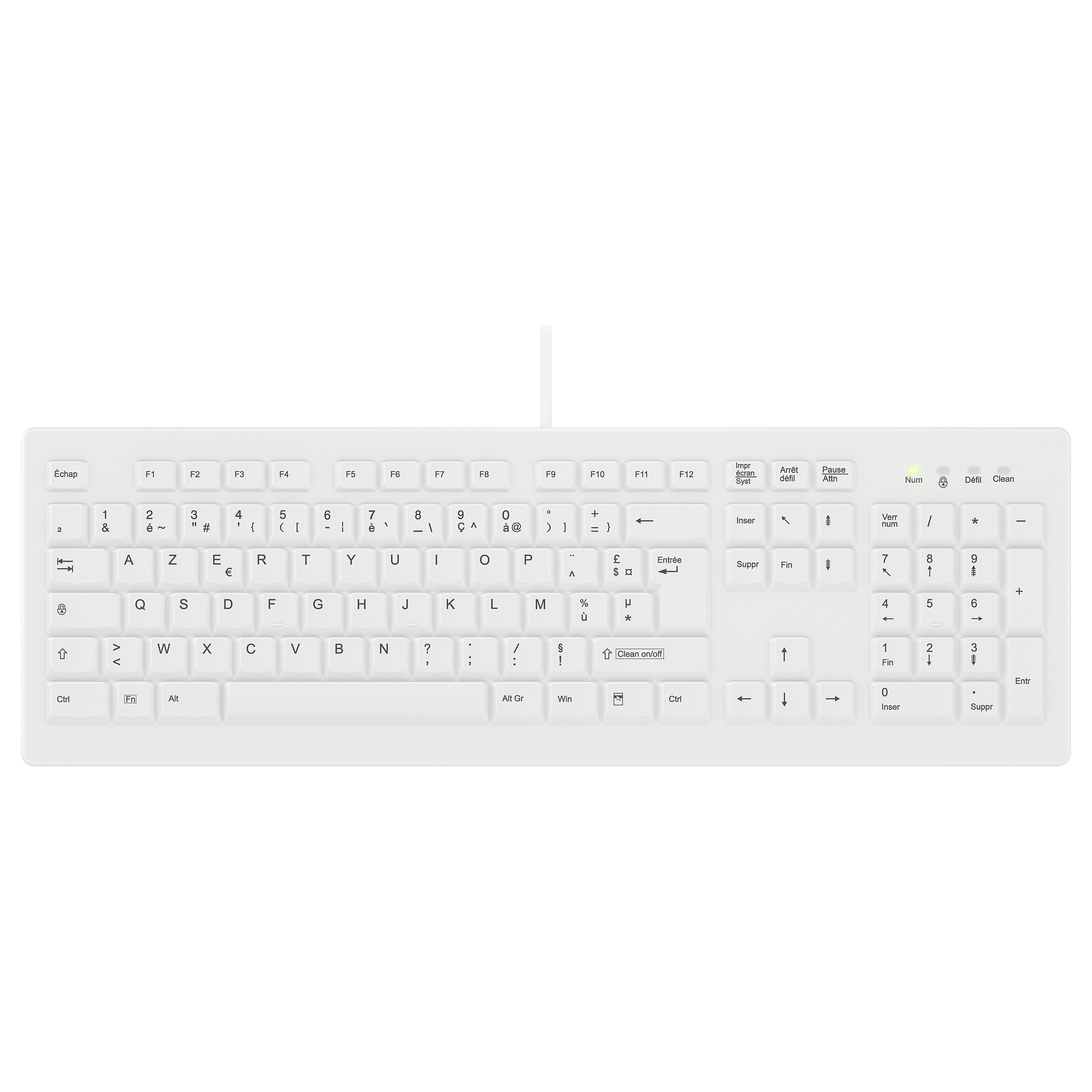 Tastierë me Kabllo Cherry Medical / French Layout – Bardhë - 1