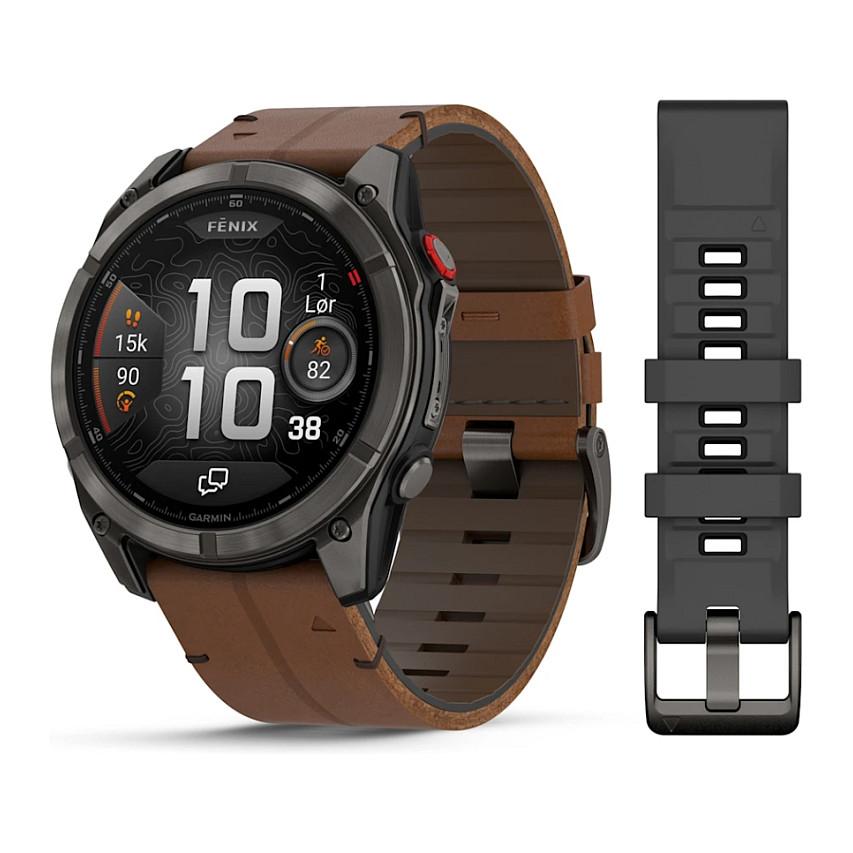Orë e mençur Garmin fēnix 8 Pro, 51 mm, AMOLED, Sapphire, GPS Multi-Band, LTE, Satelit, 32GB – Gri/Kafe - 2