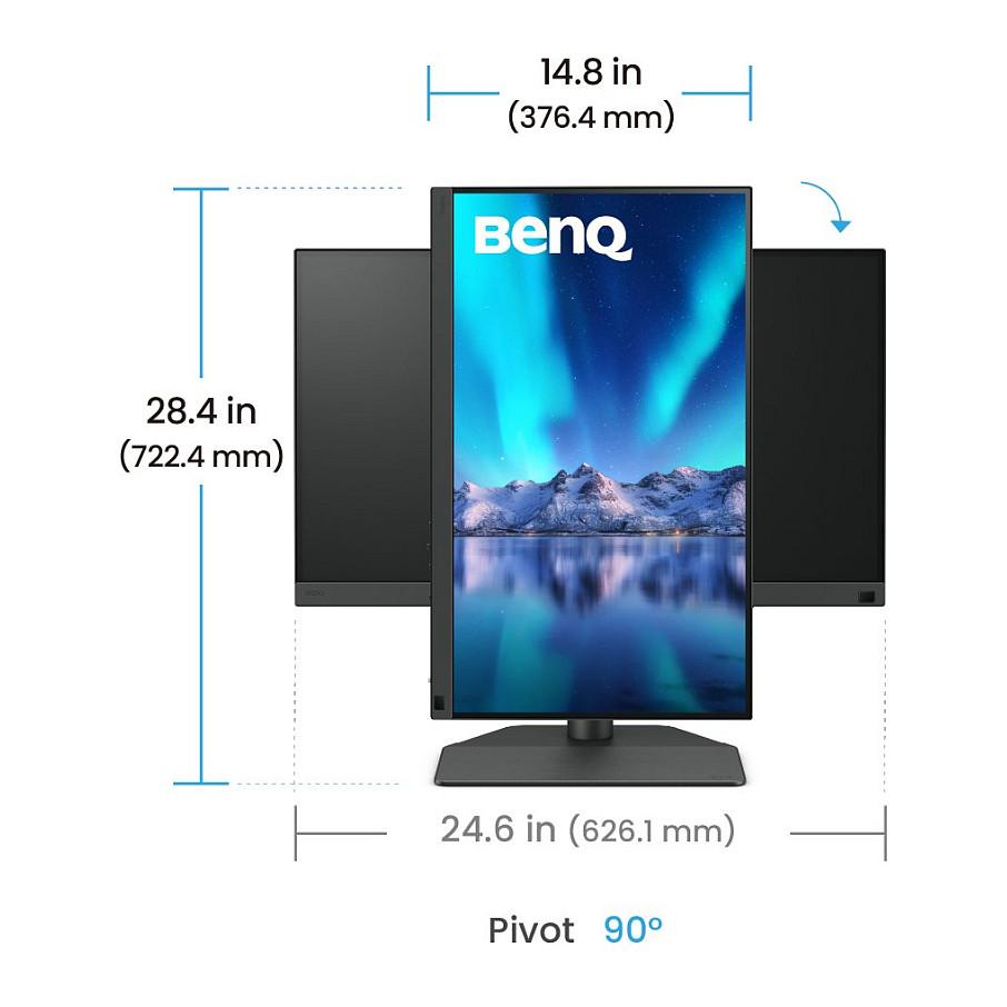 Monitor BenQ SW242Q / 24.1″ / WQXGA IPS / 60 Hz / 5 ms / USB-C + DP + HDMI + USB Hub - Zezë - 4