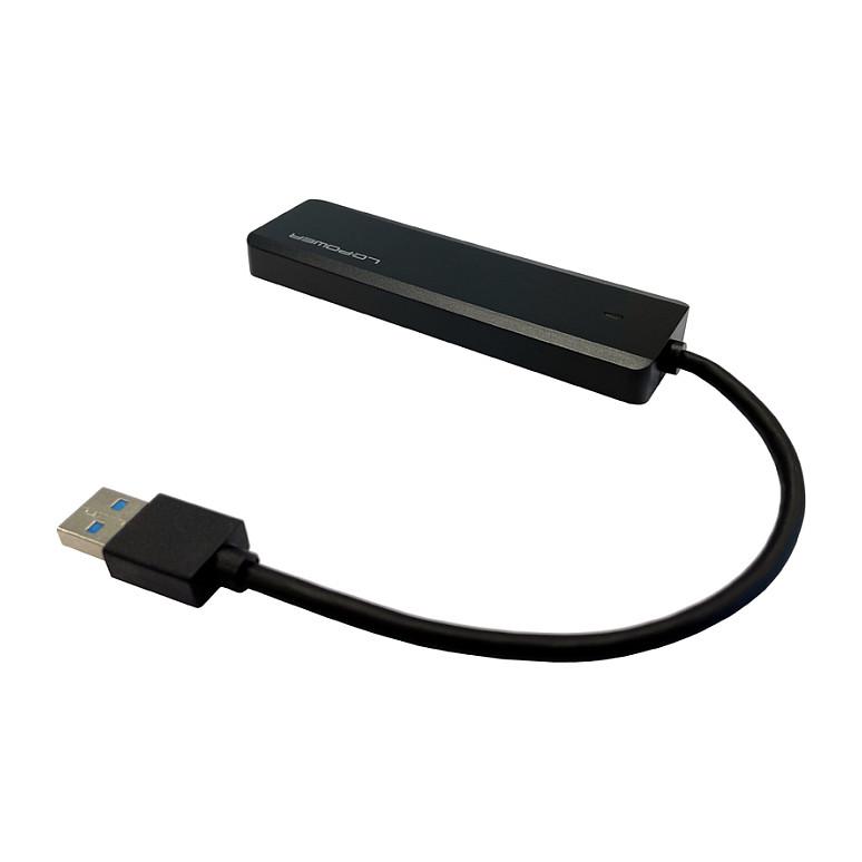 Hub USB LC-Power LC-HUB-U3-4-V2, 4x USB-A, 1x USB-C për Furnizim me Energji, USB 3.2 Gen 1, 5 Gb/s, Plug & Play – Zezë - 5