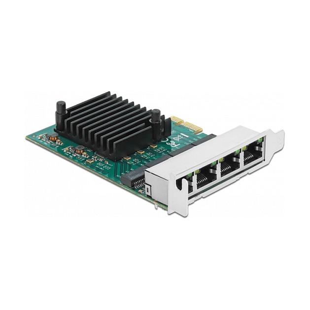 Karta të Rrjetit Delock 89025, PCI Express 2.0 x1, 4x Gigabit LAN RJ45, 10/100/1000Mbps, Realtek RTL8111F, Low Profile + Full Height - 3