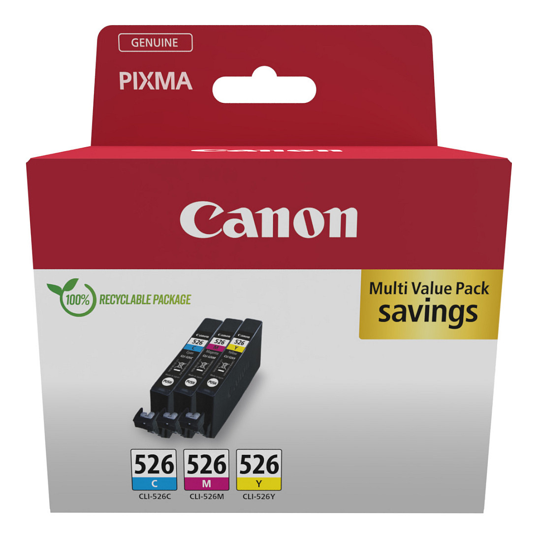 INK / Canon / CLI-526 / 4541B018 / 3er Multipack – Blu-Rozë-Verdhë - 1