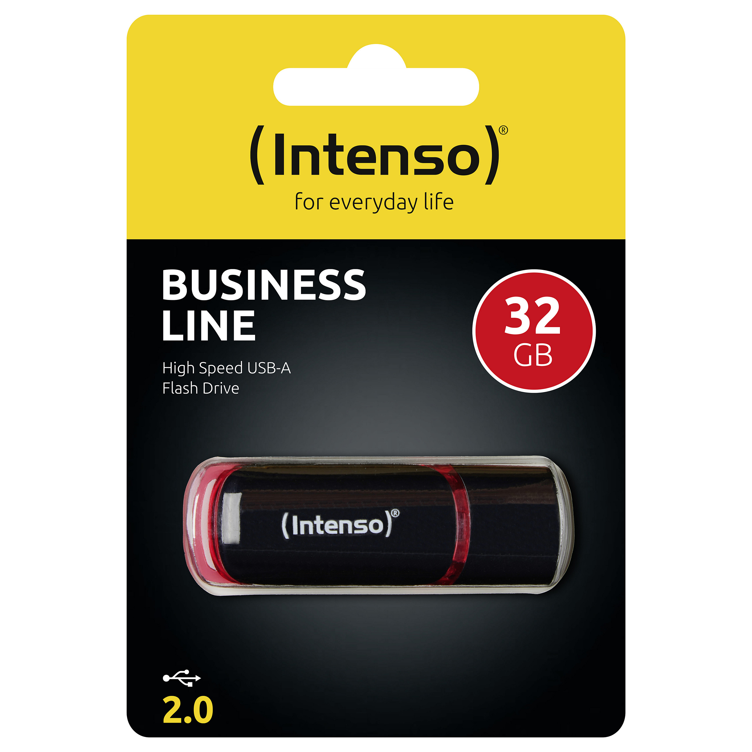 USB Flash Drive Intenso Business Line / 32GB / USB 2.0 / 28MB/s / 6.5MB/s - Zezë/Kuqe