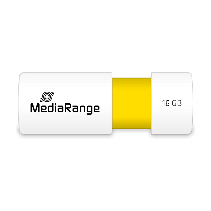 USB Flash Drive / MediaRange / 16GB / USB 2.0 / Slider / Verdhë - 3