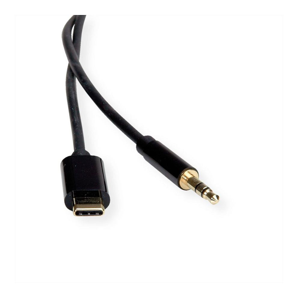 Kabllo USB ROLINE 12033218 / USB-C në Jack 3.5mm / 3m / Stereo - Zezë - 4
