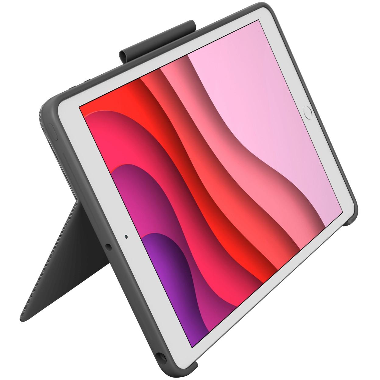 Aksesor për tablet Logitech Combo Touch / iPad 7., 8. & 9. Gjeneratë / Trackpad / Smart Connector / QWERTY / Backlit – Gri - 3