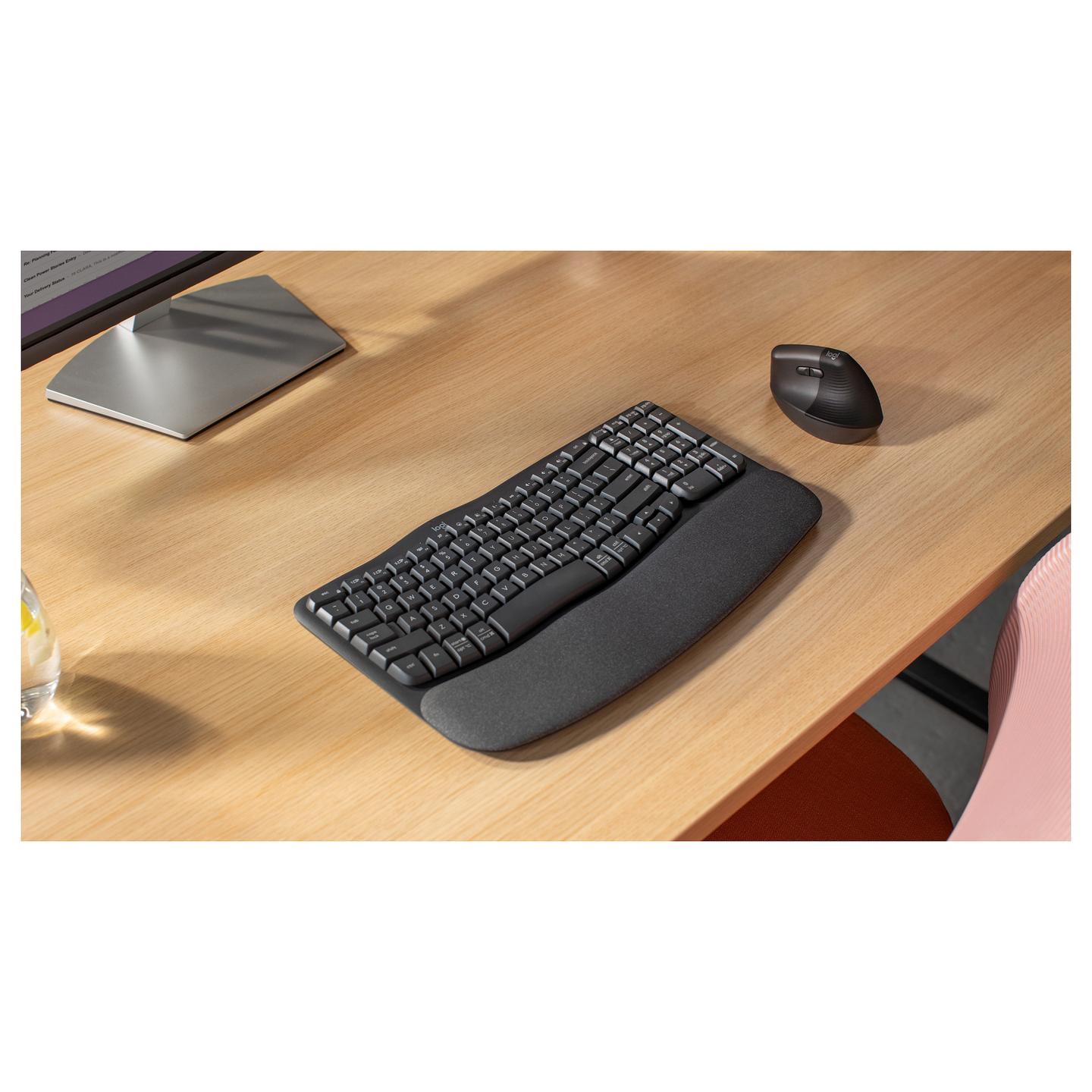 Tastierë pa Kabllo Logitech Wave Keys, Plunger, Full Size, Bluetooth + Logi Bolt 2.4GHz - Grafit - 9