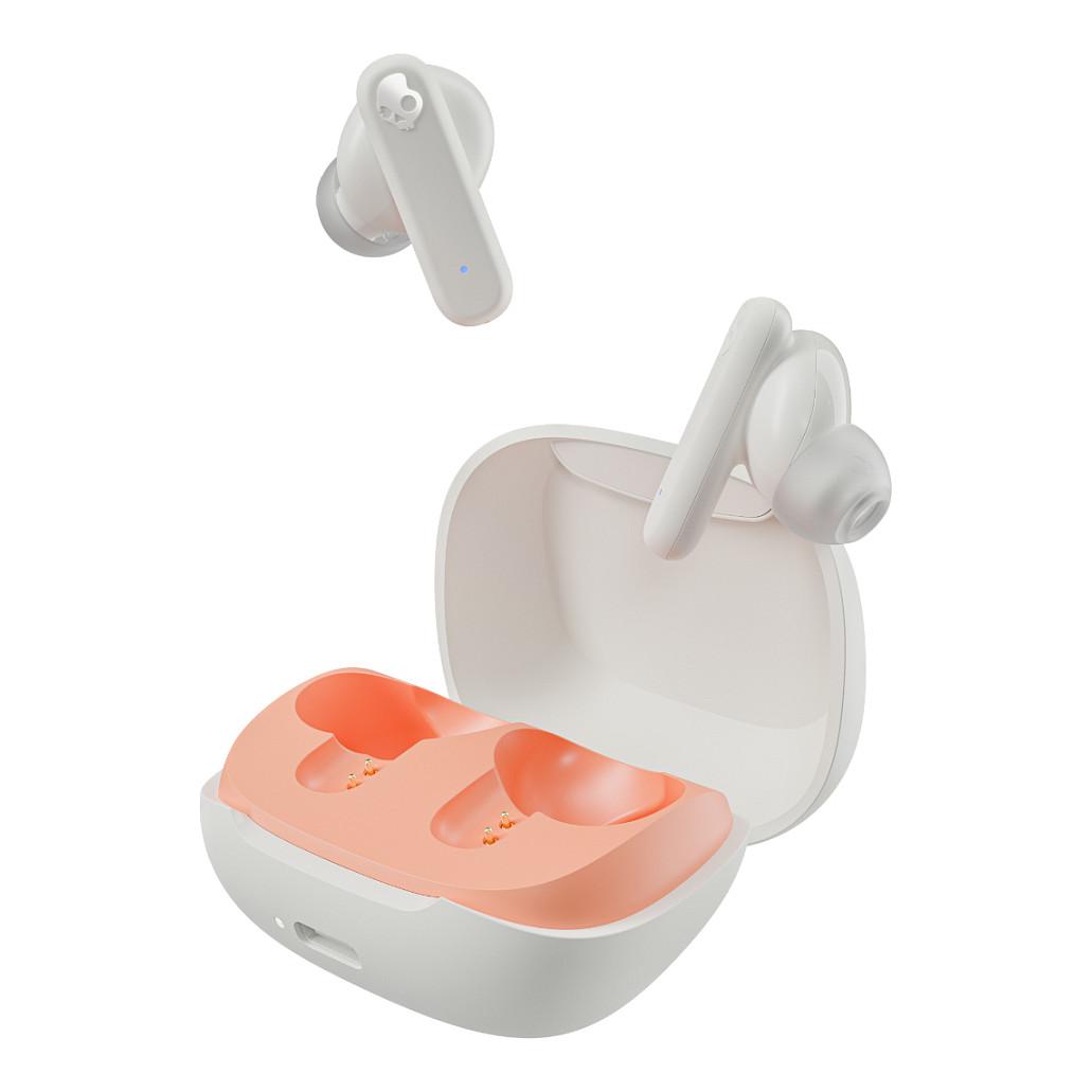 Kufje pa kabllo Skullcandy Smokin’ Buds, Bluetooth 5.2, 6mm, Mikrofon - Bardhë/Portokalli