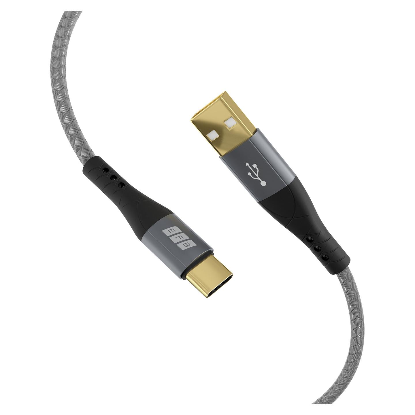 Kabllo USB EFB Elektronik USB-AC-00008 / USB-A në USB-C / 3 x 2m / 60W / 3A / USB 2.0 - Hiri