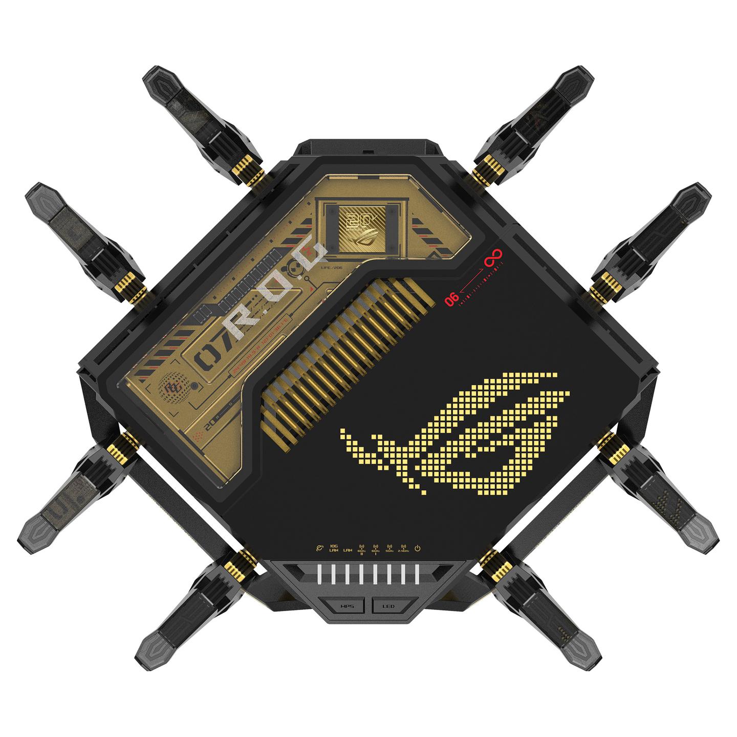 Ruter Gaming ASUS ROG Rapture GT-BE98, Wi-Fi 7 BE25000, Quad-Band, deri në 25000Mbps, 10GbE + 2.5GbE – Zezë - 3