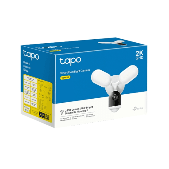 TP-Link Tapo C720 4MP 2K QHD Floodlight – 270° Motion Detection, 2800lm, Full-Color Night Vision, IR 30m, AI Detection, microSD 512GB, Wi-Fi, IP65 – Bardhë - 3