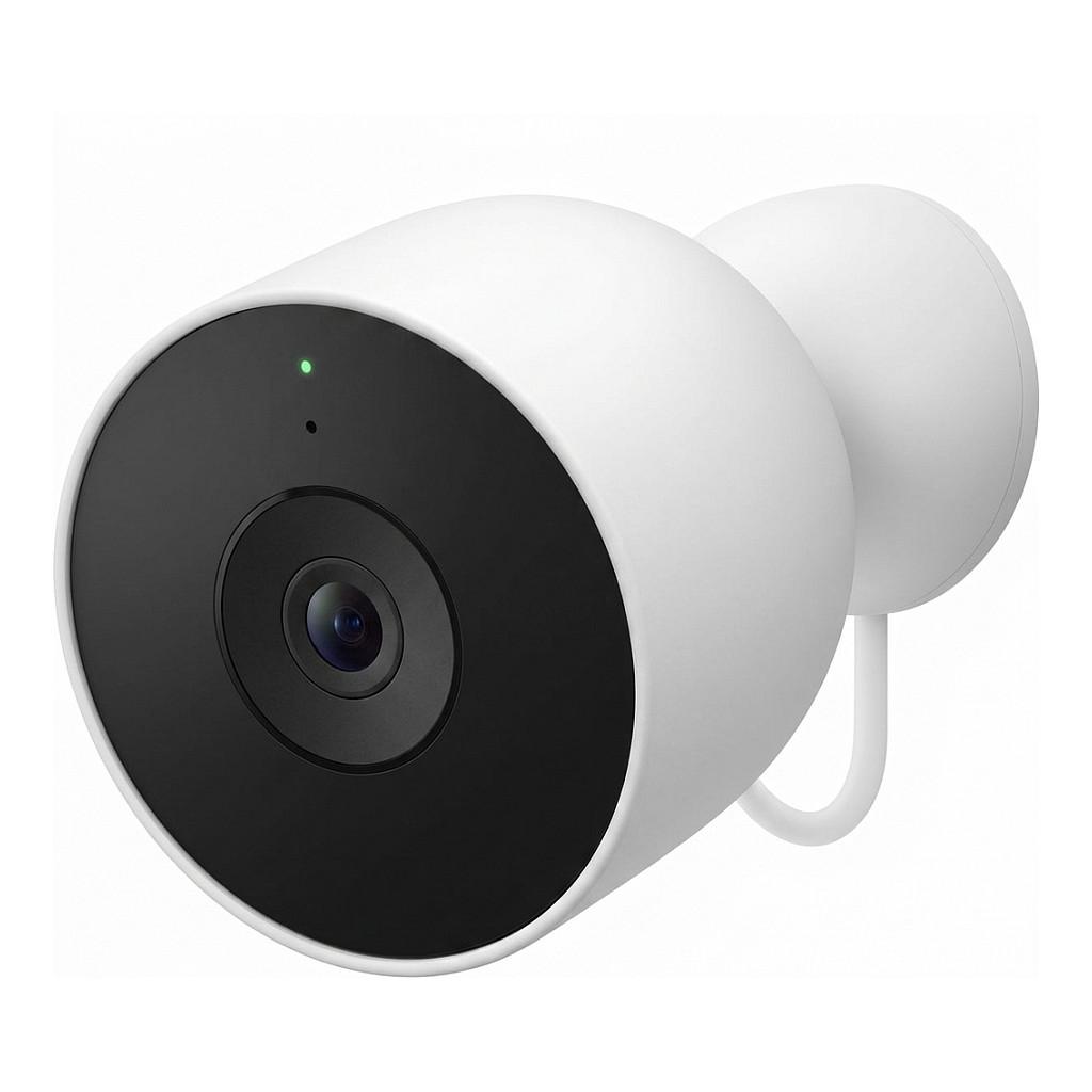 Kamerë Sigurie IP CCTV Google Nest Cam Outdoor 2nd Gen, GA09963-EU, 2K, 152°, 6x Digital Zoom, Night Vision, Wi-Fi, IP65 - Bardhë