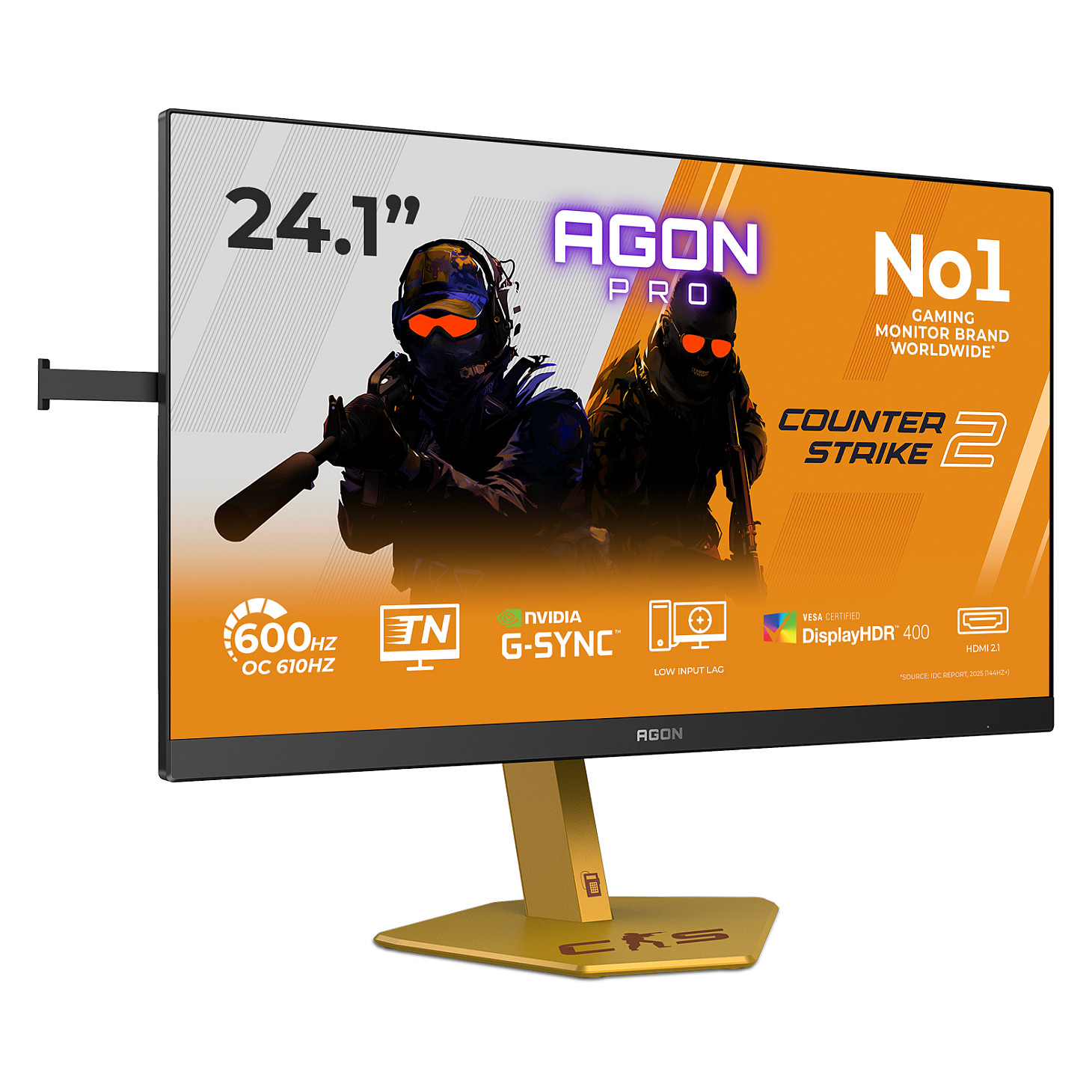 Monitor Gaming AOC Agon Pro CS24A / 24.1"/ Full HD Ultra-Fast TN / LED / 610 Hz / 0.5 ms / HDMI+USB+DP+HDCP - Zezë/Portokalli - 18