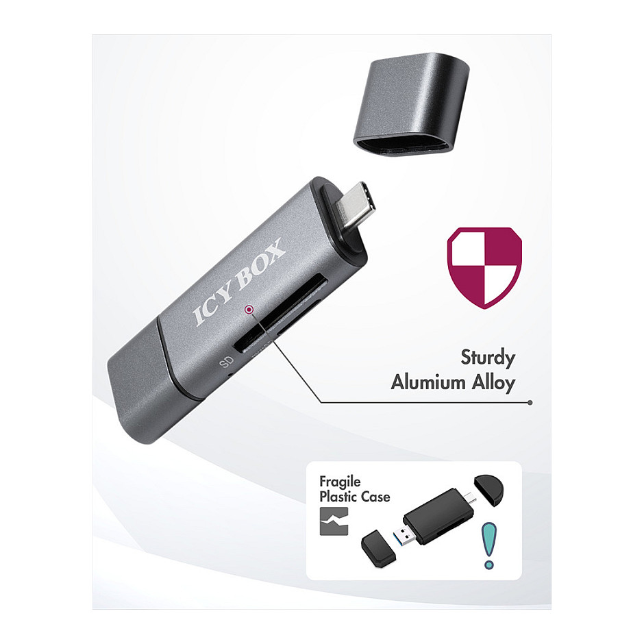 Adapter ICY BOX IB-CR200-C / SD MicroSD / USB-C USB-A Micro-B - 9