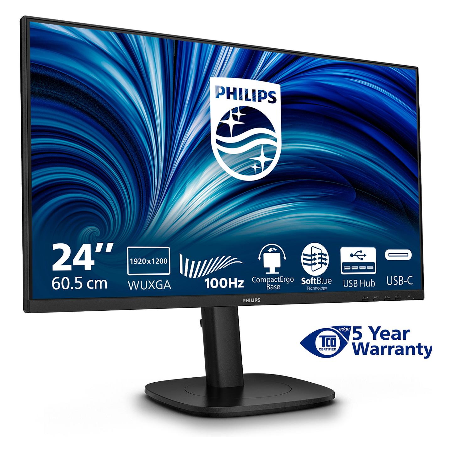 Monitor Philips 3000 Series 24B2N3200D / 24.1" / WUXGA IPS / 100Hz / 4ms / HDMI+DisplayPort - Zezë - 3