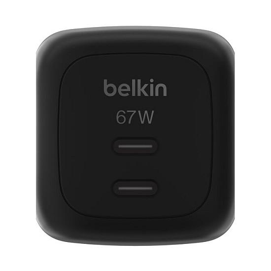 Adapter Belkin BoostCharge Pro WCH020kqBK / GaN / 67 W / 2x USB-C / Power Delivery / PPS – Zezë - 1