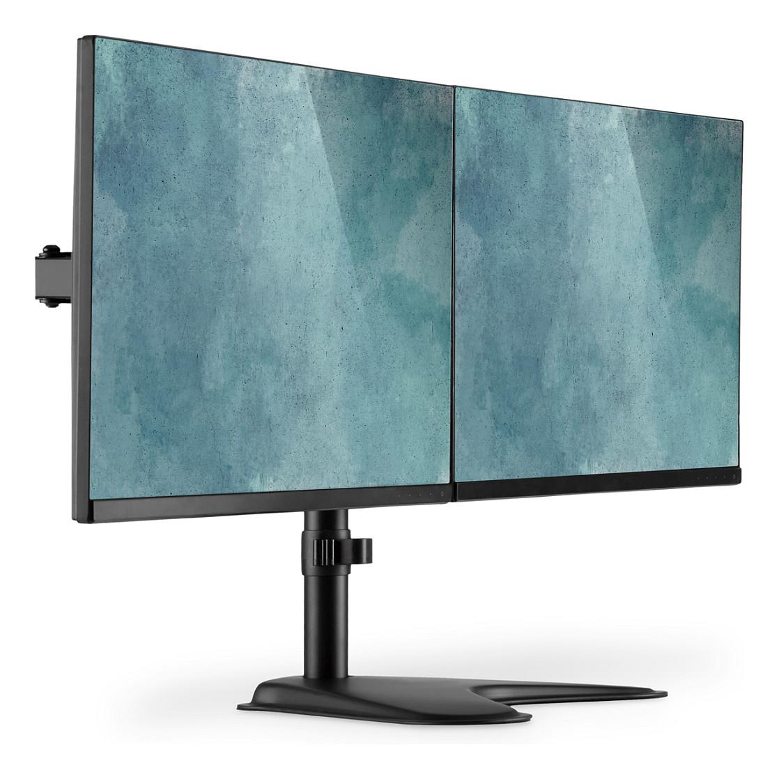 Mbajtëse për Monitor / 2 Monitorë / 15"-32" / 8kg për Monitor / VESA 75x75-100x100 / Tavolinë / Rregullim në Lartësi - Zezë - 3