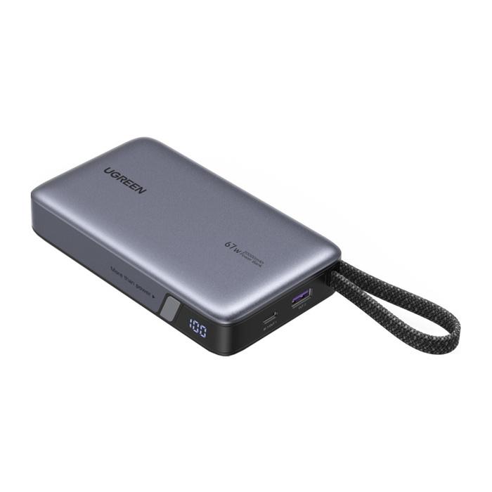 PowerBank UGREEN Nexode PB550 / 20000mAh / 67W / USB-C / USB-A / Kabllo USB-C e integruar / Digital Display - Gri