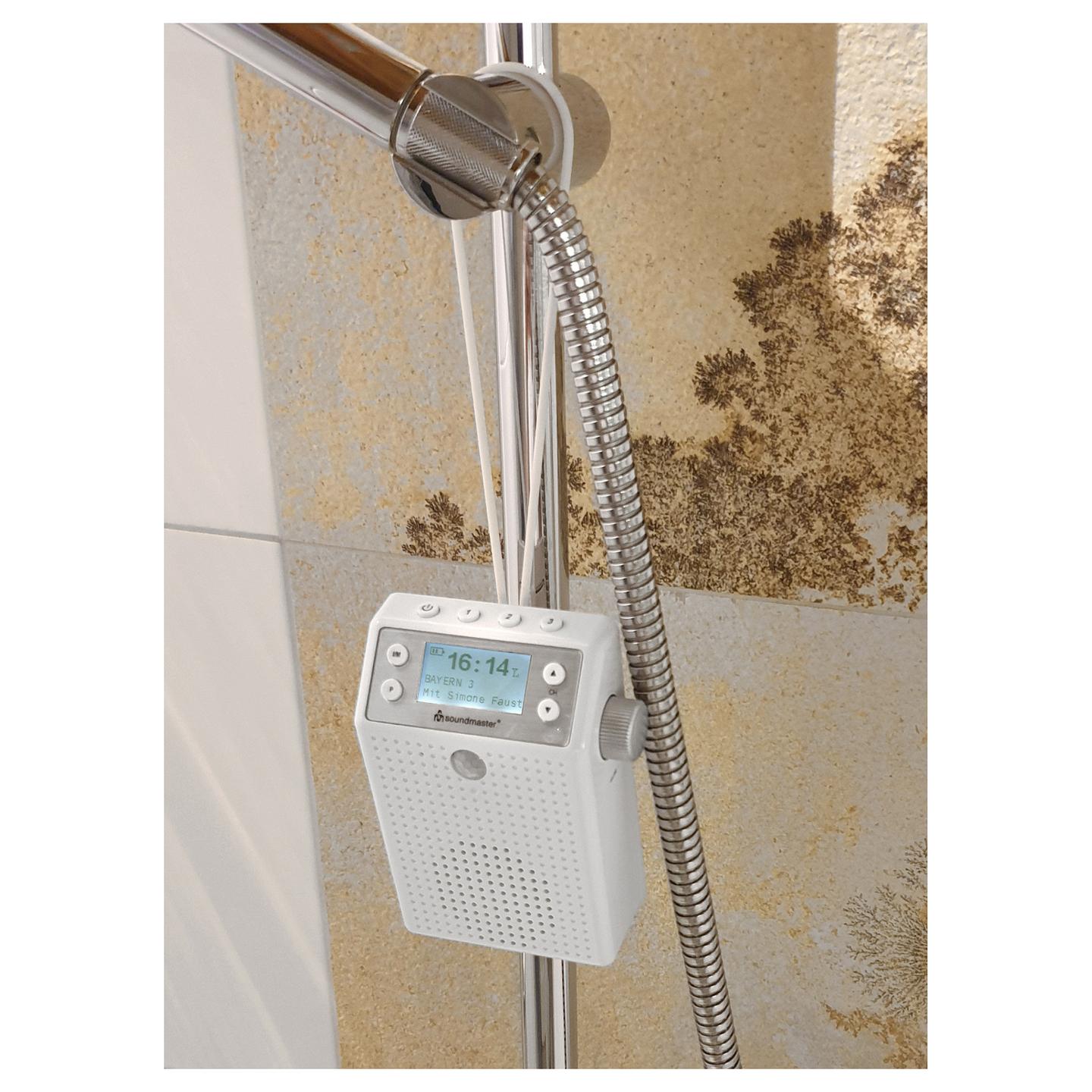 Radio portative Soundmaster DAB60WE, DAB+, FM, 3 W RMS, Bateri Li-Ion 1200 mAh, Rezistente ndaj spërkatjeve - Bardhë - 3