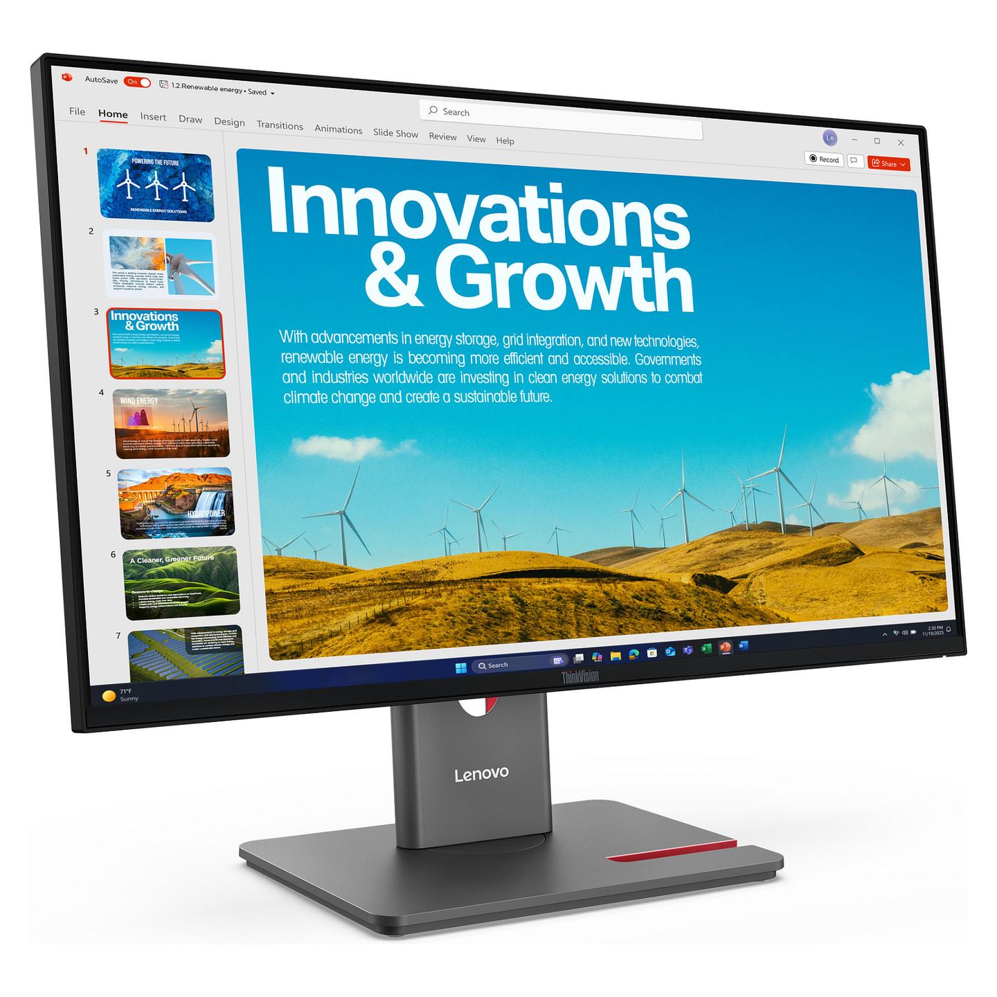Monitor Lenovo ThinkVision P24QD-40 / 23.8" / QHD IPS / 120Hz / 4ms / HDMI+DisplayPort+USB-C - Zezë - 3