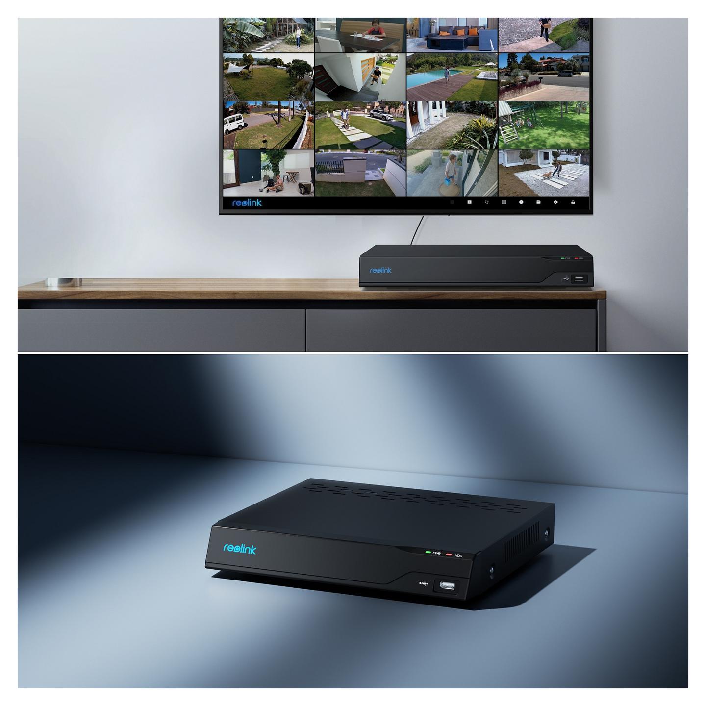 NVR Reolink NVS16, 16 Kanale, 16MP, 16-Port PoE, 4TB HDD, HDMI, VGA, 2 × SATA - Zezë - 8